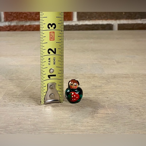 Russian Nested Doll Strawberry Design Matryoshka 3" Vintage Hand Painted - Picture 5 of 16